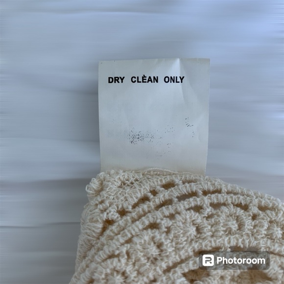 SOLITAIRE Ladies Crochet Lace Top Long Sleeve Ivory Delicate Scoop Neck SIZE L - Picture 8 of 9